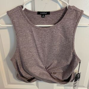 Zobha medium purple workout crop top shirt tank sleeveless